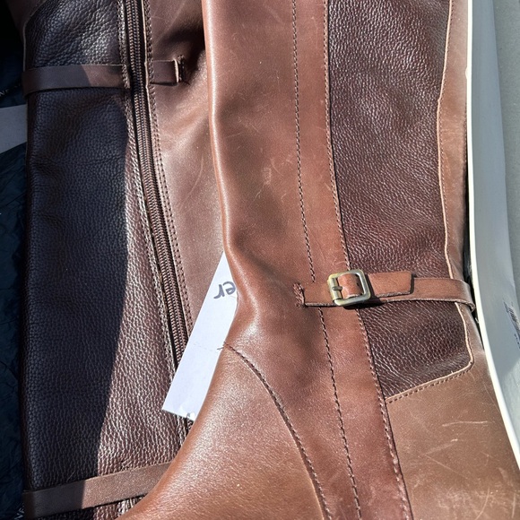 Etienne Aigner Dark Brown Leather Boots - Picture 1 of 2